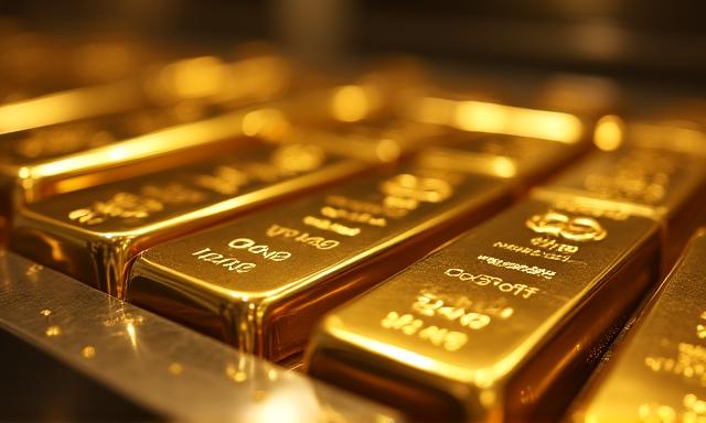 Bóveda de seguridad con lingotes de oro